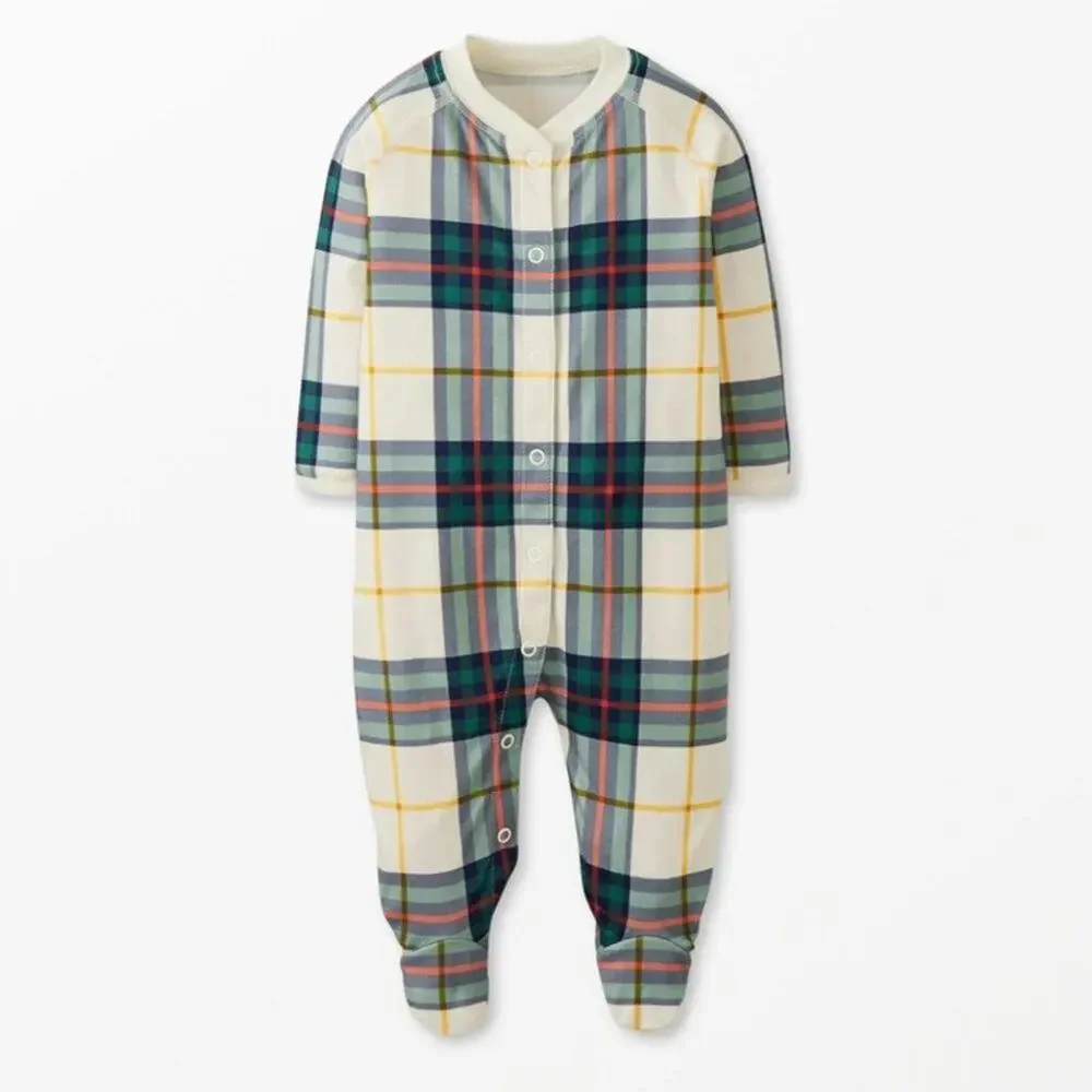 NWOT HANNA ANDERSSON Baby Footed Sleeper Pima Cotton Holiday Plaid Newborn